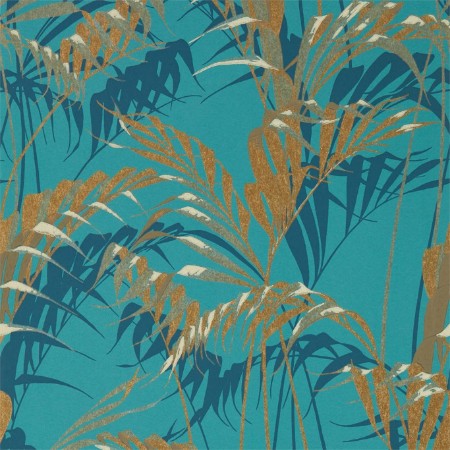 Picture of Palm House Teal/Gold - 216640