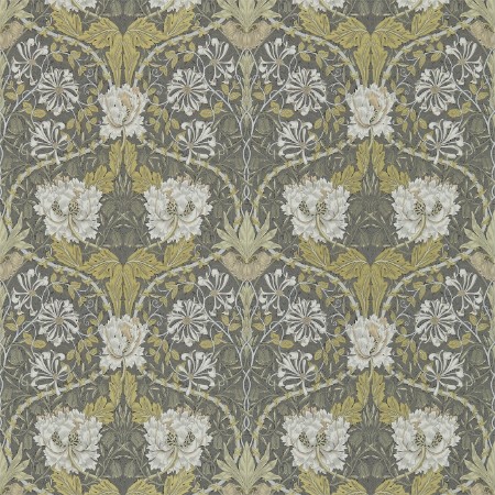 Honeysuckle & Tulip Charcoal/Gold - DM3W214701 wallpaper William Morris