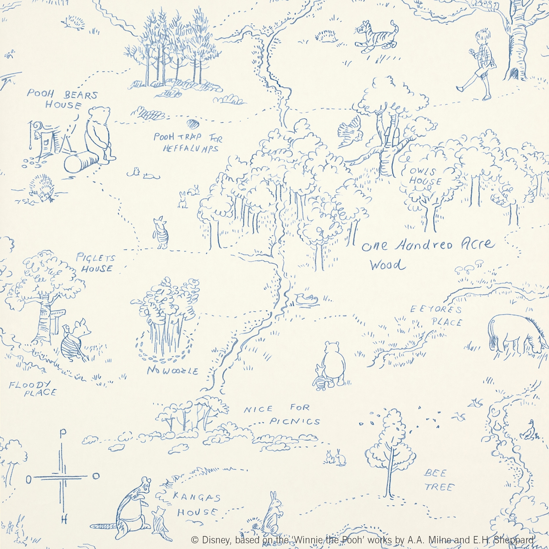 One Hundred Acre Wood Map Beige wallpaper by Jane Churchill  Nursery  wallpaper Beige wallpaper Wood wallpaper