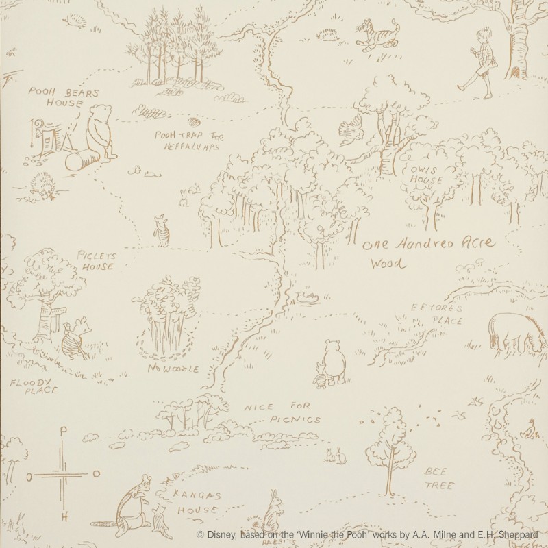 One Hundred Acre Wood Map - J129W-02 from Jane Churchill | Wallpassion