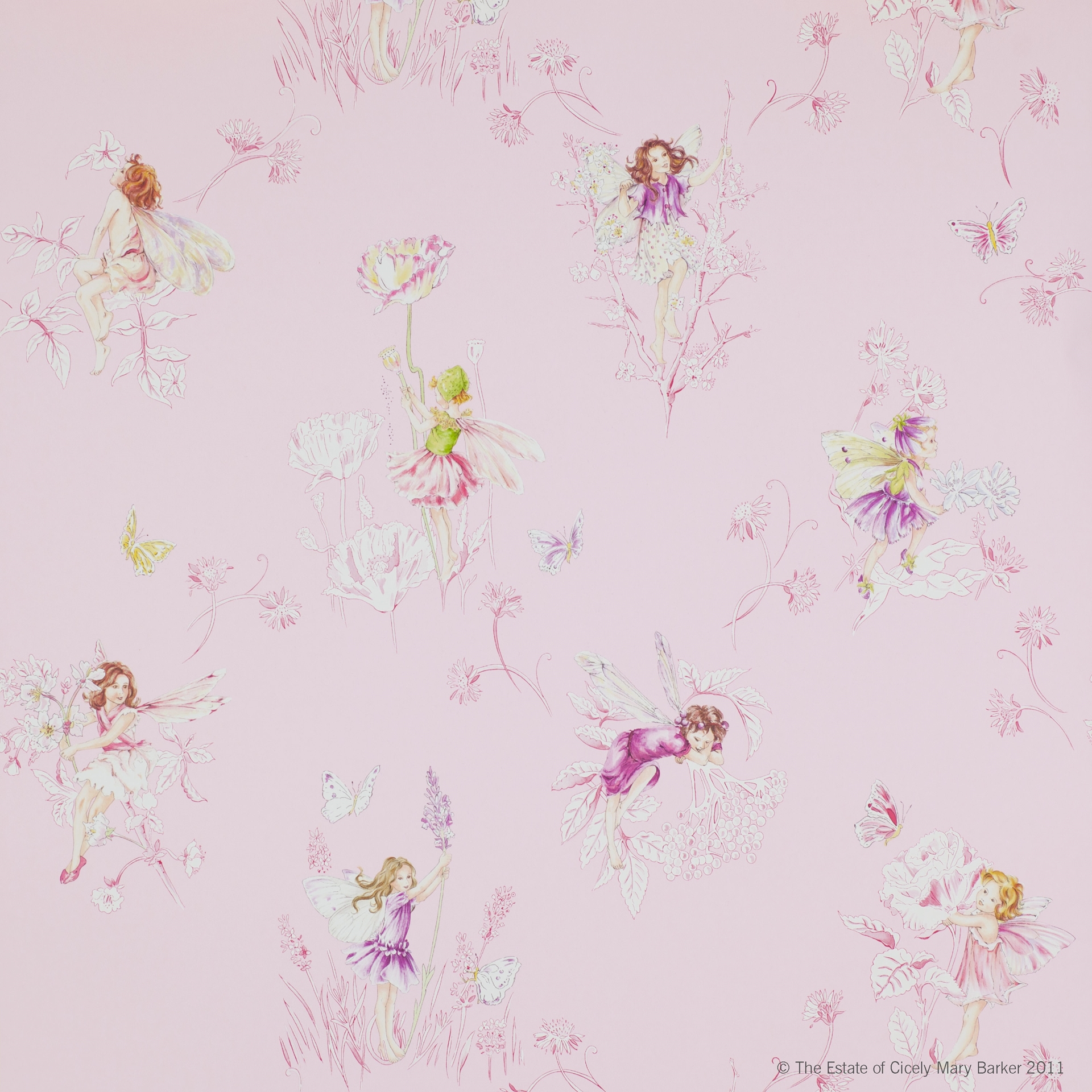 Meadow Flower Fairies - J124W-02 from Jane Churchill | Familywallpapers