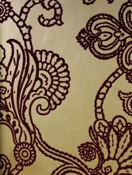 Picture of Marquise Damask Flock Gold/Plum - FG057-T49