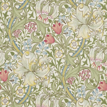 Golden Lily Green/Red - 210398 wallpaper William Morris