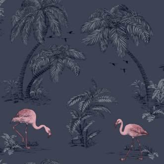 Picture of Flamingo Lake Midnight Blue/Pink - 12382