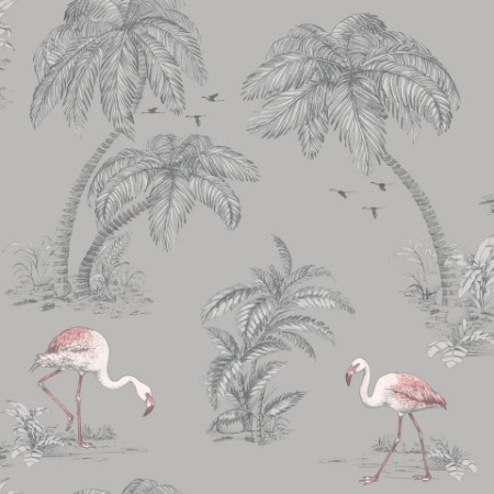 Picture of Flamingo Lake Grey/Coral - 12381