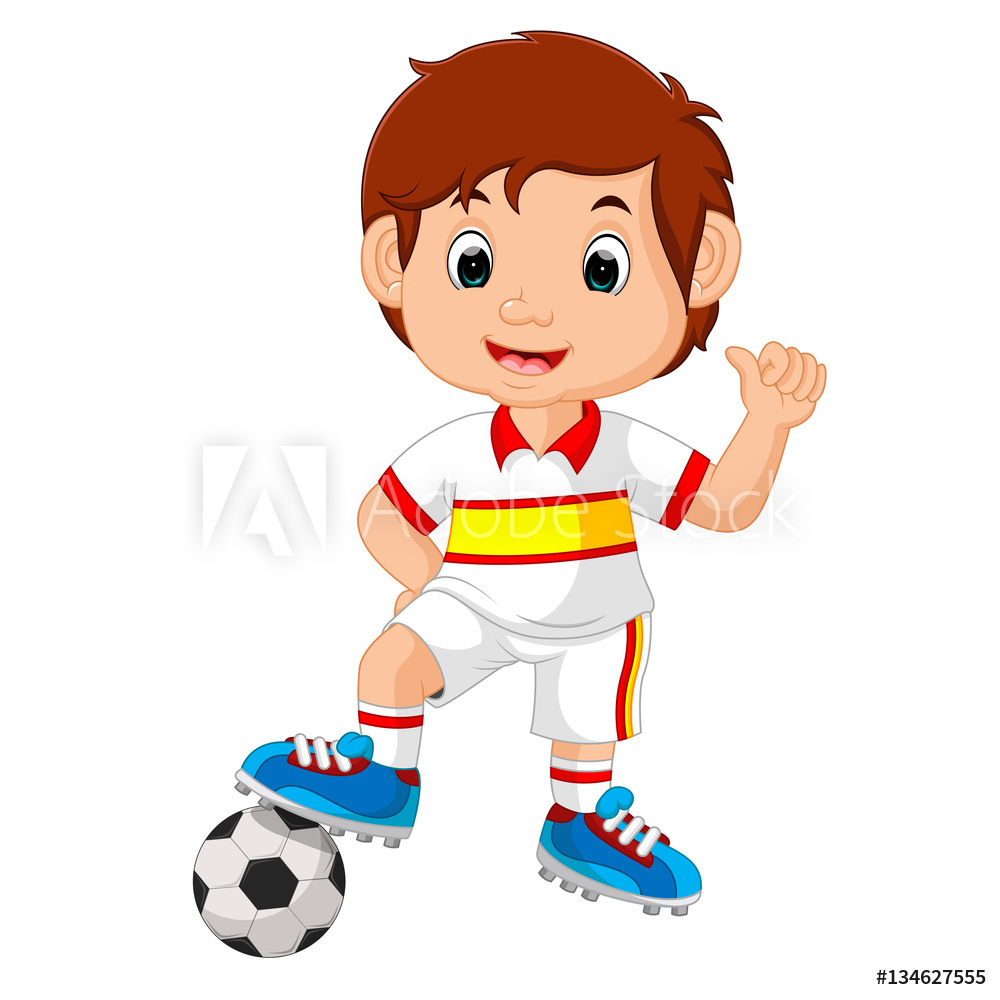 Cartoon child playing football from Wallmural | Familywallpapers