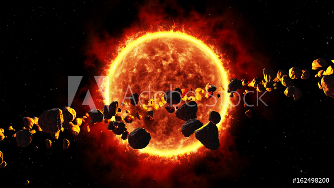 Picture of A Cluster of Asteroids Around the Sun