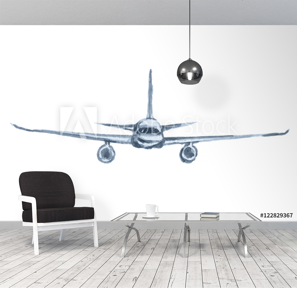 Isolated watercolor plane on white background Concept of vacation business  trip and more from Wallmural | Familywallpapers