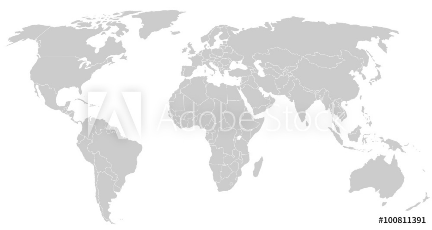 Afbeeldingen van Gray World Map Silhoeutte