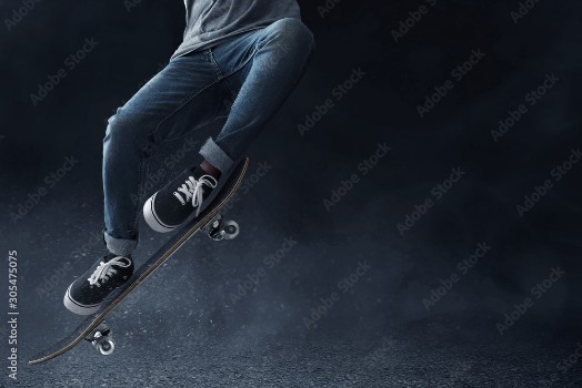 Picture of Skateboarder skateboarding on the street