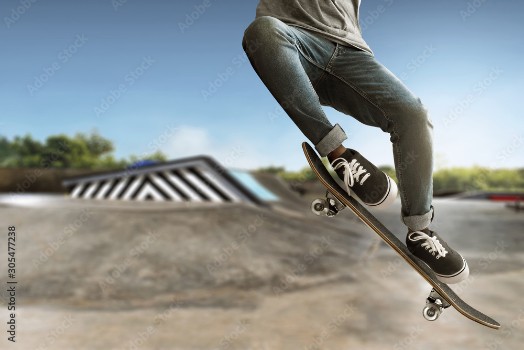 Picture of Skateboarder skateboarding at skate park