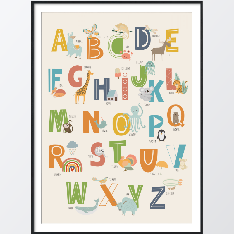 English Alphabet Plakat Fra | Familietapeter