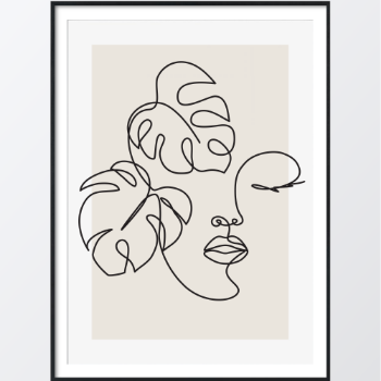 Picture of Line drawing woman juliste