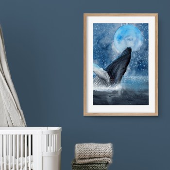 Picture of Watercolor whale II plakat