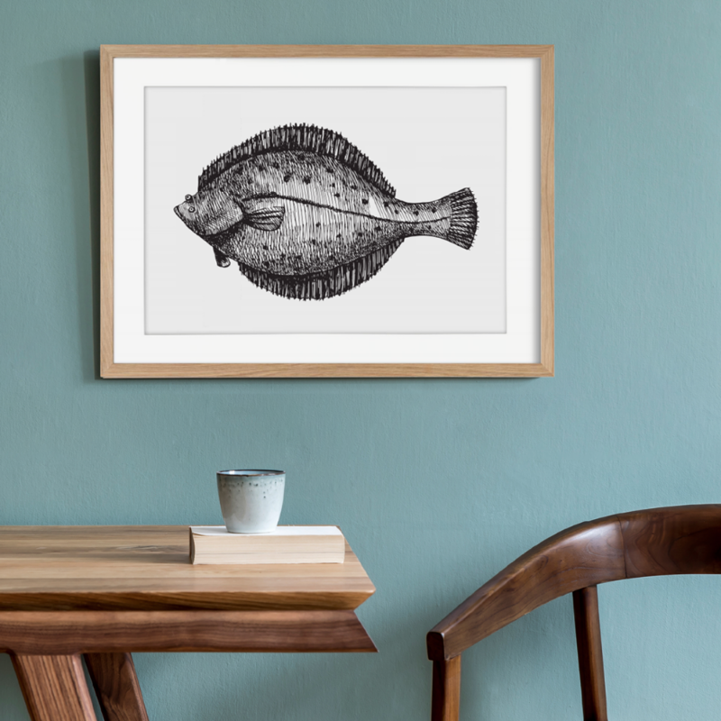 Bild på Hand-drawn flounder poster