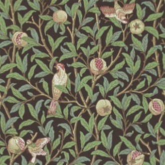 Bird & Pomegranate Blue/Sage - 212540 from William Morris | Familywallpapers