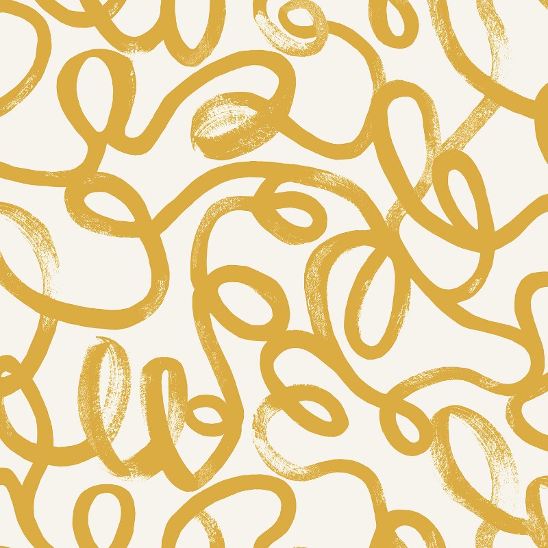 Picture of Squiggle Ochre White - 13361