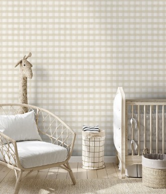 Picture of Watercolour Gingham Beige - 13290