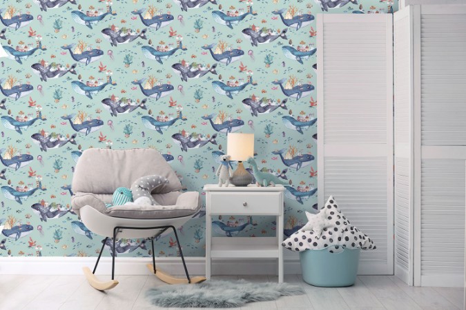 Picture of Whale Town Soft Teal - 13221
