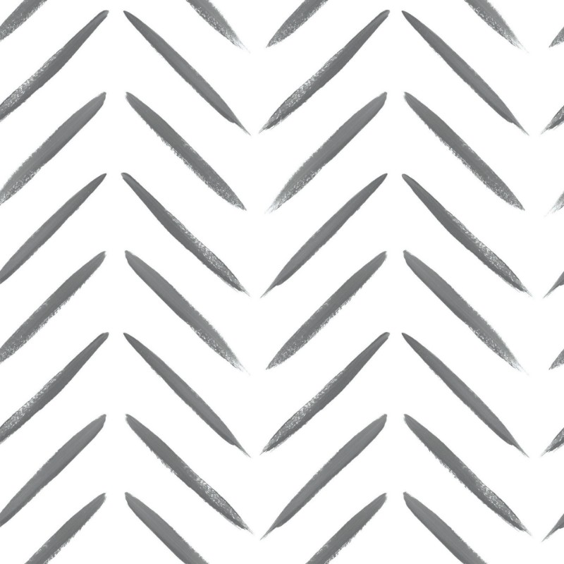 Picture of Chevron Brush Marks Black and White - 13040