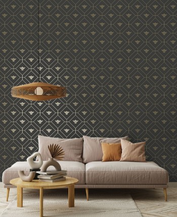 Bild på Honeycomb Bee Charcoal/Gold - 13081