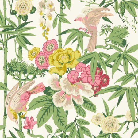 Picture of Bamboo & Birds Scallion Green - DWAW217130