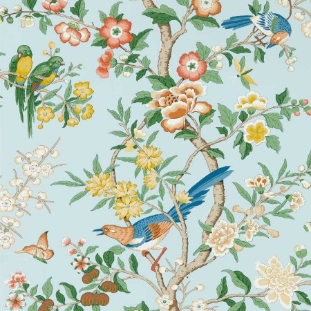 Picture of Chinoiserie Hall Dawn Blue/Persimmon - DWAW217112