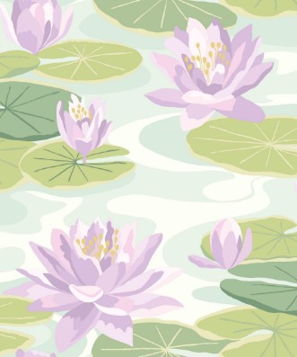 Picture of Waterlily Powder Blue & Lilac - IKA50107W