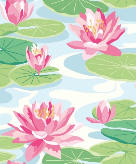 Picture of Waterlily Sky & Rose - IKA50101W
