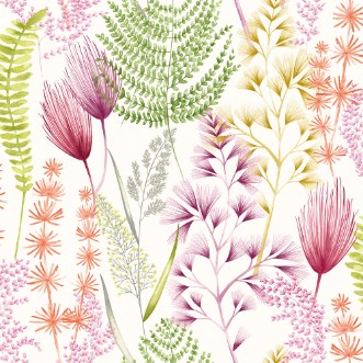 Picture of Summer Ferns Coral Pink - JRD50101W