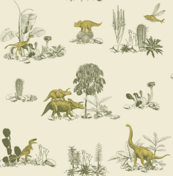 Picture of Dino Wallpaper - Yellow Green - DINO10