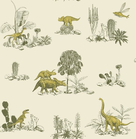 Bild på Dino Wallpaper - Yellow Green - DINO10