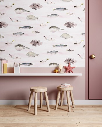 Picture of Fish Wallpaper - Pink - FISHP