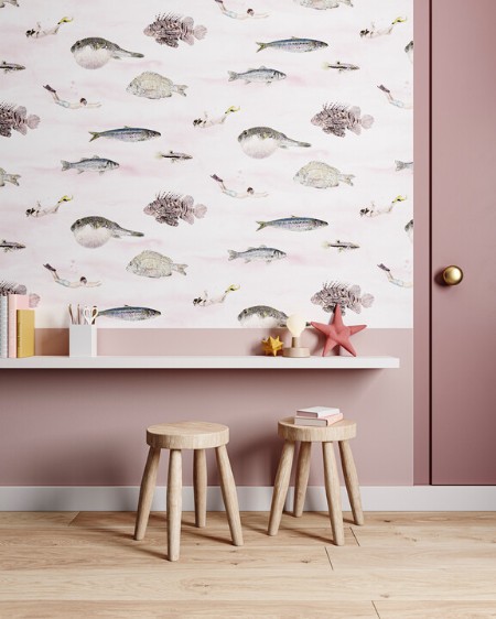 Bild på Fish Wallpaper - Pink - FISHP