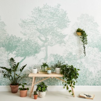 Bild på Hua Trees Mural Wallpaper - Green - HUATREES06