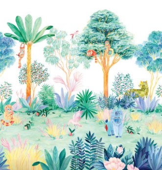 Bild på Jungle Mural Wallpaper Colour - JungleC01