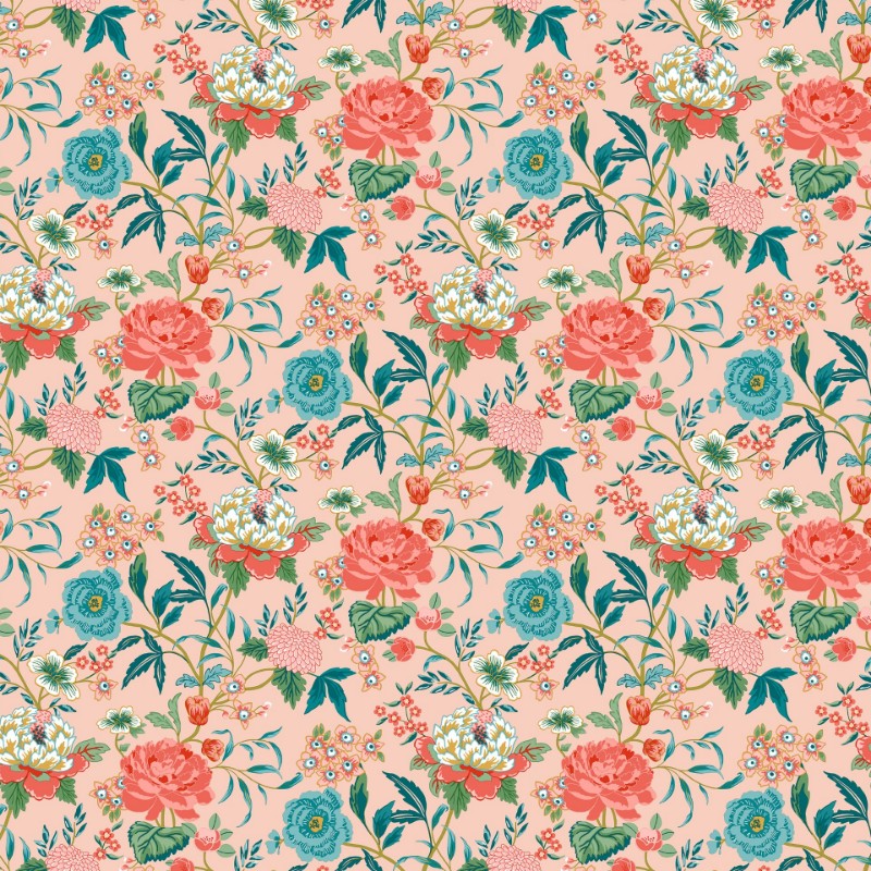 Azalea Wallpaper Coral - AZALEA/WP1/COR från furn. | Familjetapeter