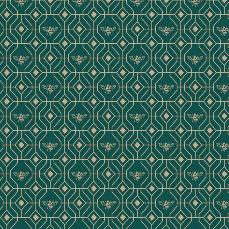 Picture of Bee Deco Wallpaper Emerald - BEEDECO/WP1/EME