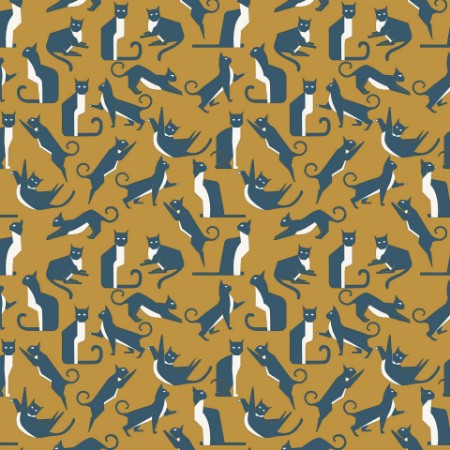 Picture of Geo Cat Wallpaper Mustard - GEOCAT/WP1/MUS