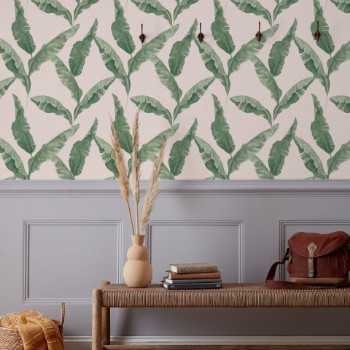 Picture of Plantain Wallpaper Teal/Blush - PLANTAI/WP1/TBL
