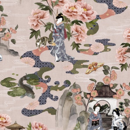 Bild på Geisha Wallpaper Blush - GEISHA/WP1/BLS