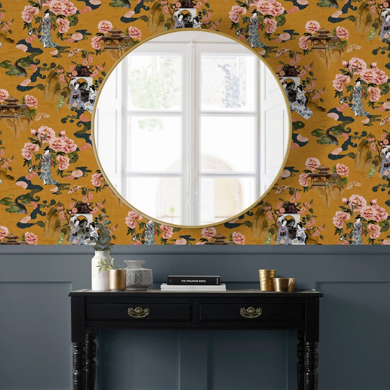 Picture of Geisha Wallpaper Ochre - GEISHA/WP1/OCR