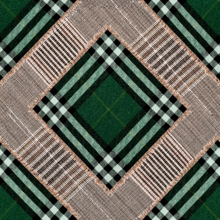 Bild på Checkered Patchwork British Green - WP20389