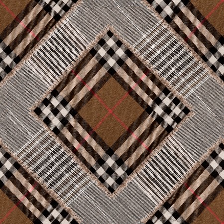 Bild på Checkered Patchwork Mid Brown - WP20390