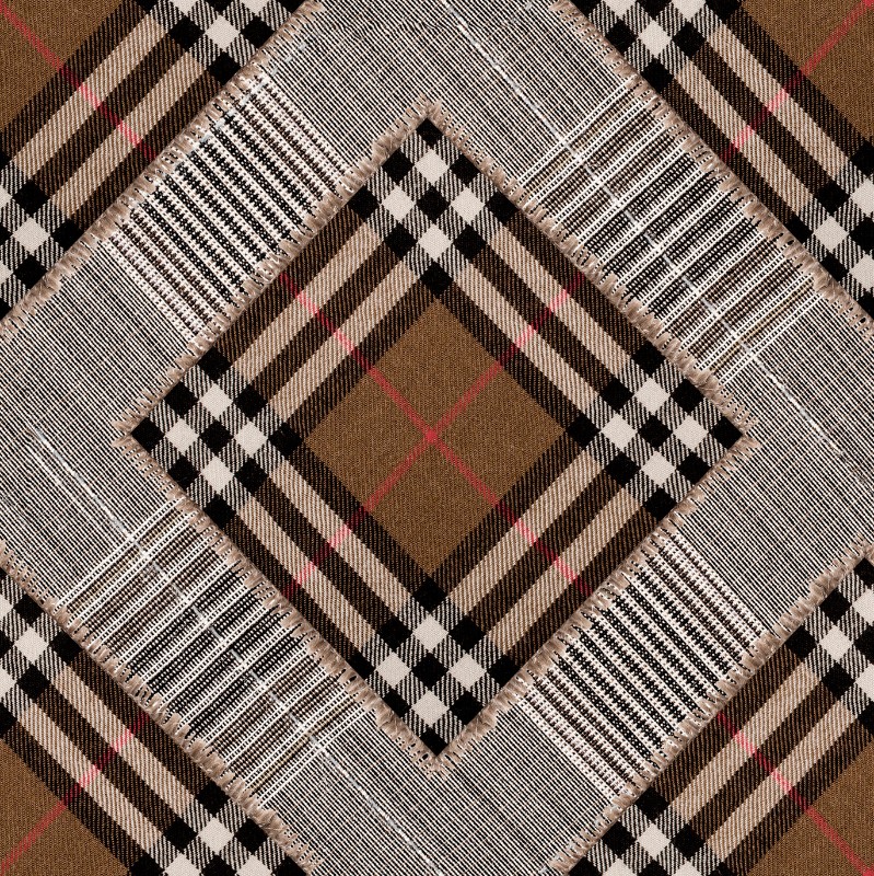 Picture of Checkered Patchwork Mid Brown - WP20390