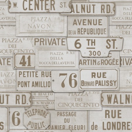 Picture of Vintage Signs Taupe - WP20036