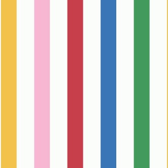 Picture of Country Critters Chunky Stripe White / Rainbow - 118585
