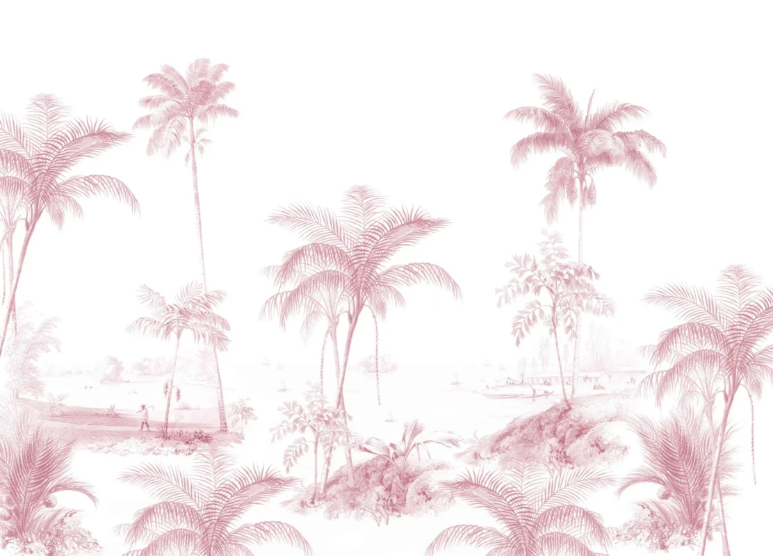 Picture of Exotic palms Pink Mural  - Mur-Basic-Exotic-Palms-Pink-4*2.80