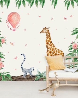 Bild på Giraffe Wallpaper Mural 4mx2.80 - MUR-Giraffe-Basic-4*2.80