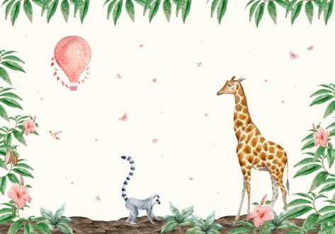 Bild på Giraffe Wallpaper Mural 4mx2.80 - MUR-Giraffe-Basic-4*2.80